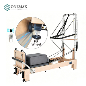 ONEMAX Reformer <span class=keywords><strong>Pilates</strong></span> en Bois d'Érable avec Demi-Tourneuse, 15 Niveaux de Ressorts Réglables, <span class=keywords><strong>Barre</strong></span> de Pieds à 7 Vitesses pour Studio et Domicile - Product Image 4