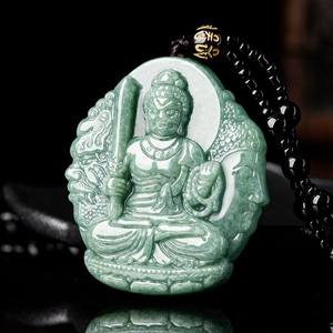 Colgante de Jadeíta Natural Aryaacalanatha Verde Guisante, Estilo Chino UNISEX, Regalo con Certificado de Tasación FG67 - Product Image 2