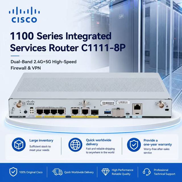 For 1100 Series Integrated Services Router C1111-8P Dual-Band 2.4G+5G High-Speed Firewall & VPN