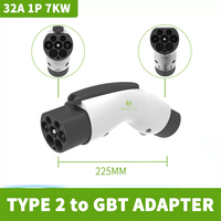 Adaptateur de chargeur de voiture électrique WUFEN, type 2 vers type 1/GBT/J1772, 32A, 7KW