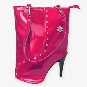 2023 Ladies High Heel Boot bag with crystal jewels zippered internal pockets fashionable women's high heel shoes bag