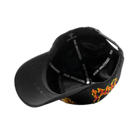 Topi Baseball Bordir Elang Api Rude Flame, Topi Katun Modis yang Dapat Disesuaikan untuk Performa Memancing Bersepeda Bordir 3D