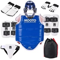 Ensemble de protection Taekwondo HUAWU durable en gros, comprenant une protection de poitrine rembourrée et des protège-tibias en cuir PU, taille et couleur personnalisables