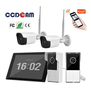 Système d'interphone de sonnette de porte personnalisé Sonnette vidéo sans fil avec caméra avec moniteur S avec caméra de sécurité domestique Cctv 1080 P