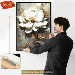 UNIART Peinture à l'Huile Florale Originale au Couteau, Tableaux Blancs sur Toile, Art Mural, Images Décoratives pour la Maison, Art sur Porcelaine - Product Image 4