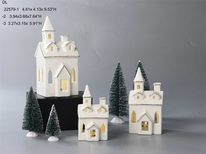 BESTCERA Led Lighted Ceramic <strong>Christmas</strong> <strong>Village</strong> <strong>Houses</strong> Small Ceramic <strong>House</strong> - Product Image 6