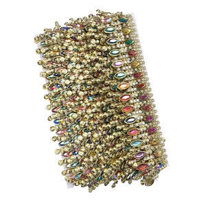 RYL 3.3cm <span class=keywords><strong>Strass</strong></span> Or Argent Dentelle Scène Danse Coiffe en Plastique Accessoires Décoratifs DIY Apprêts Vestimentaires pour Artisanat Déco - Product Image 4