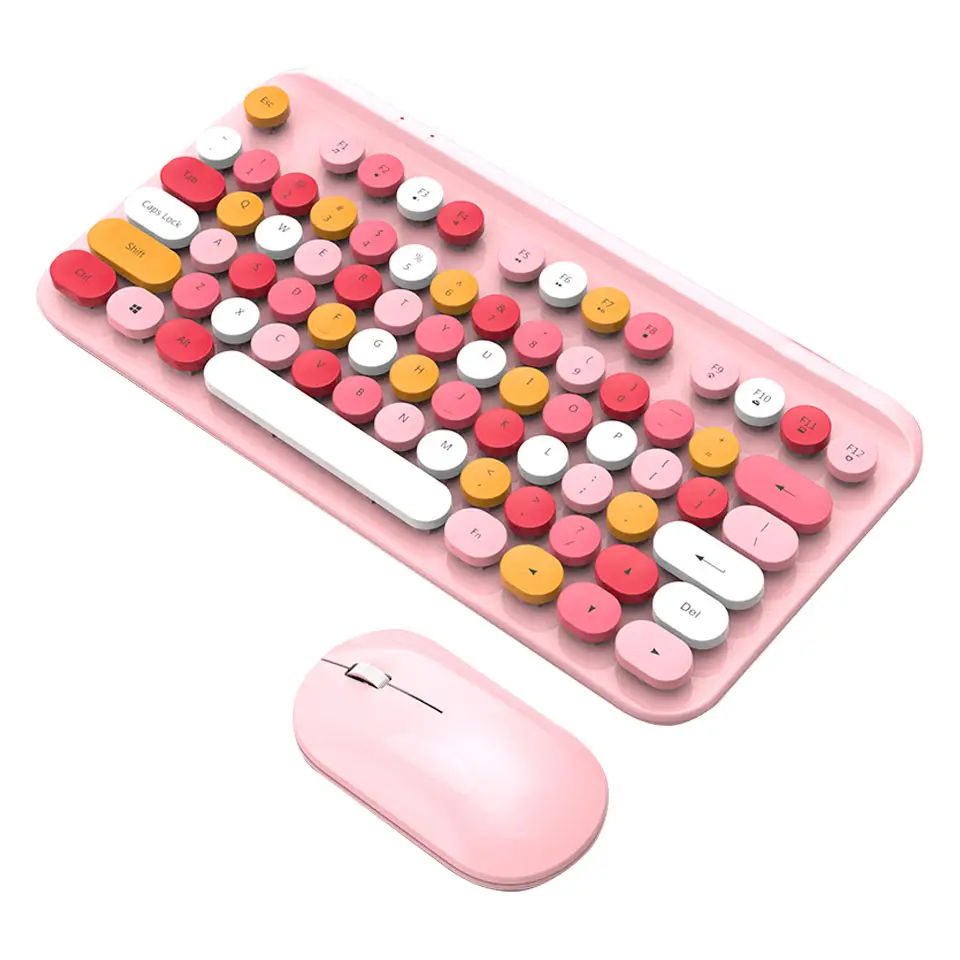 Factory Direct Wireless Keyboard Mouse Set Office 75 Keys 60% RGB Backlight BT 2.4G Wireless Girly Keyboard and mouse