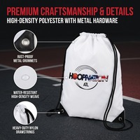 Sac à dos à cordon en polyester 210D blanc, imprimé logo basketball, vente en gros, personnalisable, pour le basketball