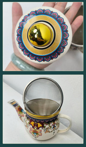 Pichet à eau vintage en émail de 0,5 L, grande capacité, pour eau froide, thé au lait et infusion de thé en restaurant - Product Image 3