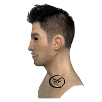 Masques de tête en silicone réalistes faits à la main, design personnalisé en usine, avec cheveux et barbe, haute simulation, aspect réaliste, masque de fête