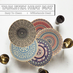 Tabletex PVC Heat Resistant <b>Table</b> <b>Placemat</b> 380mm Diameter 8mm Thick Stylish Europe-Inspired Dish Mat Plastic Tabletop Protector - Product Image 2