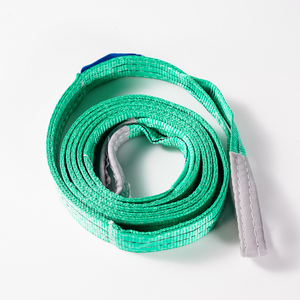 Sangle de levage en polyester haute ténacité certifiée CE-GS, capacité de 1 à 5 tonnes, sangle verte œil-œil, garantie 1 an - Product Image 1