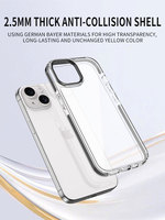 Conception personnalisée Crystal Clear Electroplated TPU PC TPE Antichoc Étui de protection pour iPhone 14 15 Pro Max 13 Pro Modèle
