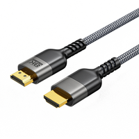 Câble 2.1 tressé 8K Ultra HD haute vitesse 48 Gbps plaqué or pour téléviseur, moniteur, projecteur, ordinateur 60 Hz 120 Hz