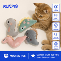 Mainan Kucing Beruang Buaya Kanguru Ular Isi Catnip untuk Anak Kucing, Main Sendiri, Mengatasi Kebosanan, 10 Desain, 30g