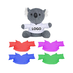 Cadeaux souvenirs avec logo personnalisé, peluche <span class=keywords><strong>koala</strong></span> en coton PP rembourrée de coton gris avec t-shirt multicolore - Product Image 1