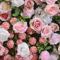 Ensemble floral rose léger de luxe Simulation de boule de fleur brodée Rose fleur artificielle pour proposition fiançailles décor de mariage