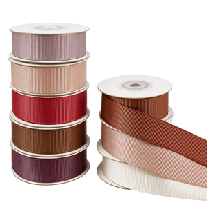 Ruban en polyester côtelé marron chocolat en gros, durable et lavable, pour l'artisanat DIY et la décoration de bouquets de fleurs - Product Image 1