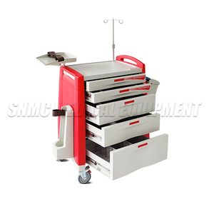 Abs Paneel Multifunctionele Ziekenhuis Medische <span class=keywords><strong>Trolley</strong></span> Noodtrolley Met Defibrillator Platform Met Prullenbak Met Wielen - Product Image 3