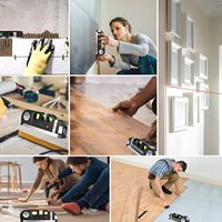 Niveau laser multifonctionnel, kit de niveau laser standard à lignes croisées avec règles métriques 8ft/2.5M