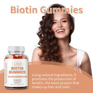 Grosir Vegan Biotin Gummies sumber Vegetarian Vitamin <span class=keywords><strong>B12</strong></span> & D untuk kuku & pertumbuhan rambut Makanan Kelas 2 Gummies sehari-hari untuk dewasa - Product Image 5