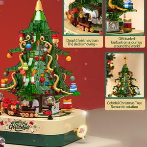 Bloques de juguetes caja de música niños juguete educativo Diy construcción eléctrica Navidad cajas musicales - Product Image 4