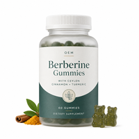 Gummies de berbérine à marque privée, cannelle de Ceylan, curcuma, soutien métabolique, fabrication OEM ODM, fabricant sous contrat