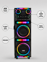 Sistem Speaker Nirkabel Hitam Stereo Rumah Pintar Bergaya Vintage Subwoofer Bluetooth RGB 60W NDR-M1104 Baru untuk Karaoke