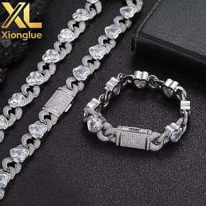 Collar Cubano con Zirconia en Forma de Corazón y Número 8 de 12 mm, Estilo Hip Hop, Personalizado, Accesorio para Hombre, Chapado en Oro de 18K, Regalo - Product Image 6