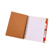 Cahier en papier kraft à reliure spirale format A3 A5 A6 B6 Journal à feuilles mobiles avec stylo Notes autocollantes Impression de logo personnalisé