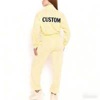 Ensemble de sweat-shirts décontractés pour femmes NEOHOPE Clothing, en molleton doux en coton, uni, brodé, col rond, fermeture éclair quart de tour