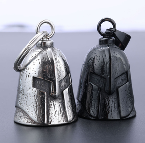 Cloche de casque de motard en acier inoxydable avec corne d'Odin, pendentif cloche plaqué argent et <span class=keywords><strong>noir</strong></span>, thème guerrier de la culture viking nordique - Product Image 1