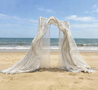 Arco de Organza Grande para Decoración de Bodas al Aire Libre, Accesorio para Escenario, Decoración para Eventos y Bodas