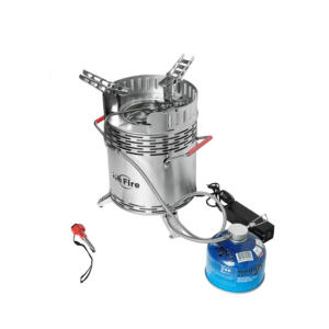 Poêle à <span class=keywords><strong>bois</strong></span> extérieur Portable Camping Randonnée Sac à dos Réchaud en acier inoxydable Réchaud de camping pliant - Product Image 1