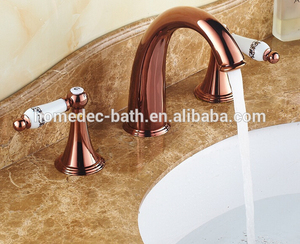 Poli Généralisée 3 Trous Robinet de Lavabo 2 Poignées En Céramique Bassin Évier Mélangeur Robinet robinet Pour Salle De Bain - Product Image 2