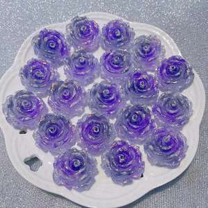 Série Violette Colorée, Styles Mixtes, Plantes et Fleurs en Résine, Effet Scintillant, Luciole Lumineuse, Fait Main, DIY, pour Pinces à Cheveux et Décoration de Boîtes à Rangement - Product Image 6