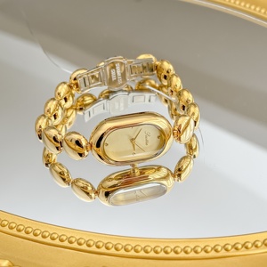 Reloj de Cuarzo de Lujo Scottie 9731b para Dama con Diamantes Diseño Ovalado Sencillo Correa de Acero Inoxidable de 22 mm Cristal Encanto de Moda Negocios y Deporte - Product Image 1