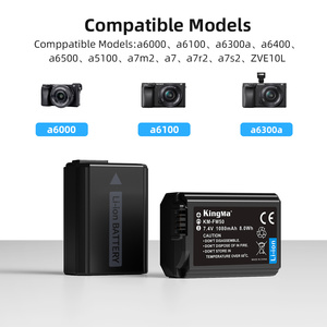 Batterie d'appareil photo numérique rechargeable KingMa entièrement décodée 1080mAh 7.4V NP-FW50 pour Sony A6000, <span class=keywords><strong>A7RII</strong></span>, A5100, pack de batteries au lithium - Product Image 6