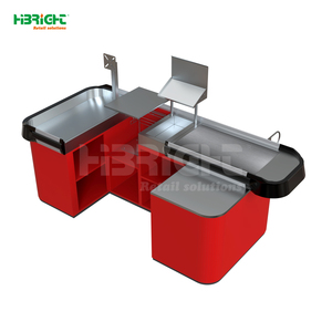 <span class=keywords><strong>Comptoir</strong></span> de caisse en acier <span class=keywords><strong>avec</strong></span> support pour écran et <span class=keywords><strong>tiroir</strong></span> pour supermarchés - Product Image 2