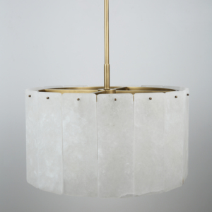 โคมไฟระย้าทรงกลมและทรงเหลี่ยมแบบสั่งทำพิเศษจากโรงงานทองแดง สำหรับร้านอาหารหรูหรา โคมไฟอะลาบาสเตอร์สุดหรู - Product Image 2