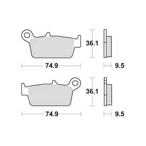 Plaquettes de frein arrière de course frittées pour Suzuki RM 125 1996/2012 modèle nouvel état - Product Image 3