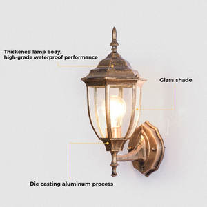 Lampu dinding antik Eropa IP65 lampu dinding lentera tahan air lampu dinding Vintage baru 2025 - Product Image 3