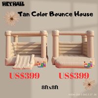 Heyhail 8ft * 8ft Château gonflable blanc avec toboggan Fun Bounce House