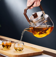 Teko Kaca Tahan Suhu Tinggi Kapasitas Besar Set Teh Kopi Gaya Zen Asia Ramah Lingkungan Tahan Lama Dapat Digunakan Ganda untuk Teh Elektrik