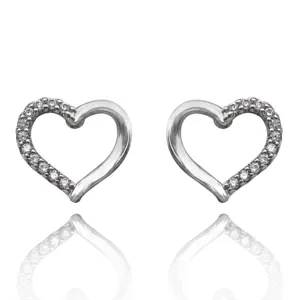 Wholesale Custom Korea Hand Made Bling Heart-Shaped Girl Silver Earring