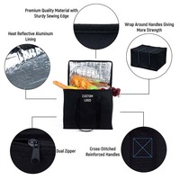 Sac isotherme non tissé réutilisable personnalisé avec fermeture éclair thermique sac d'épicerie isolé pliable pour la livraison de nourriture sacs à déjeuner à emporter