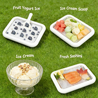 Kit de fabrication de glace roulée en acier inoxydable, plateau de congélation instantanée, 2 spatules, machine à yogourt glacé pour la maison et la famille