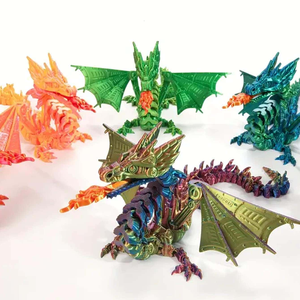 Logo kustom cetak 3D tongkat plastik naga mekanis pernapasan api mainan promosi untuk anak-anak menampilkan hewan & dinosaurus - Product Image 3