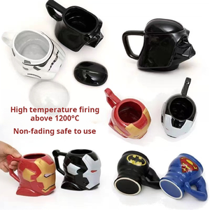 Cốc gốm sáng tạo Truyện Tranh Gốm cốc Đội Trưởng Mỹ cốc cốc cà phê Vòng tròn dễ thương Marvel disni 3D bên người nhện Hulk - Product Image 2